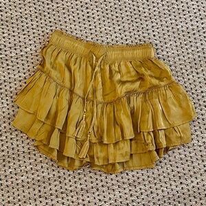 NWT - Aerie Mustard Gold Ruffled Skirt - Size Small